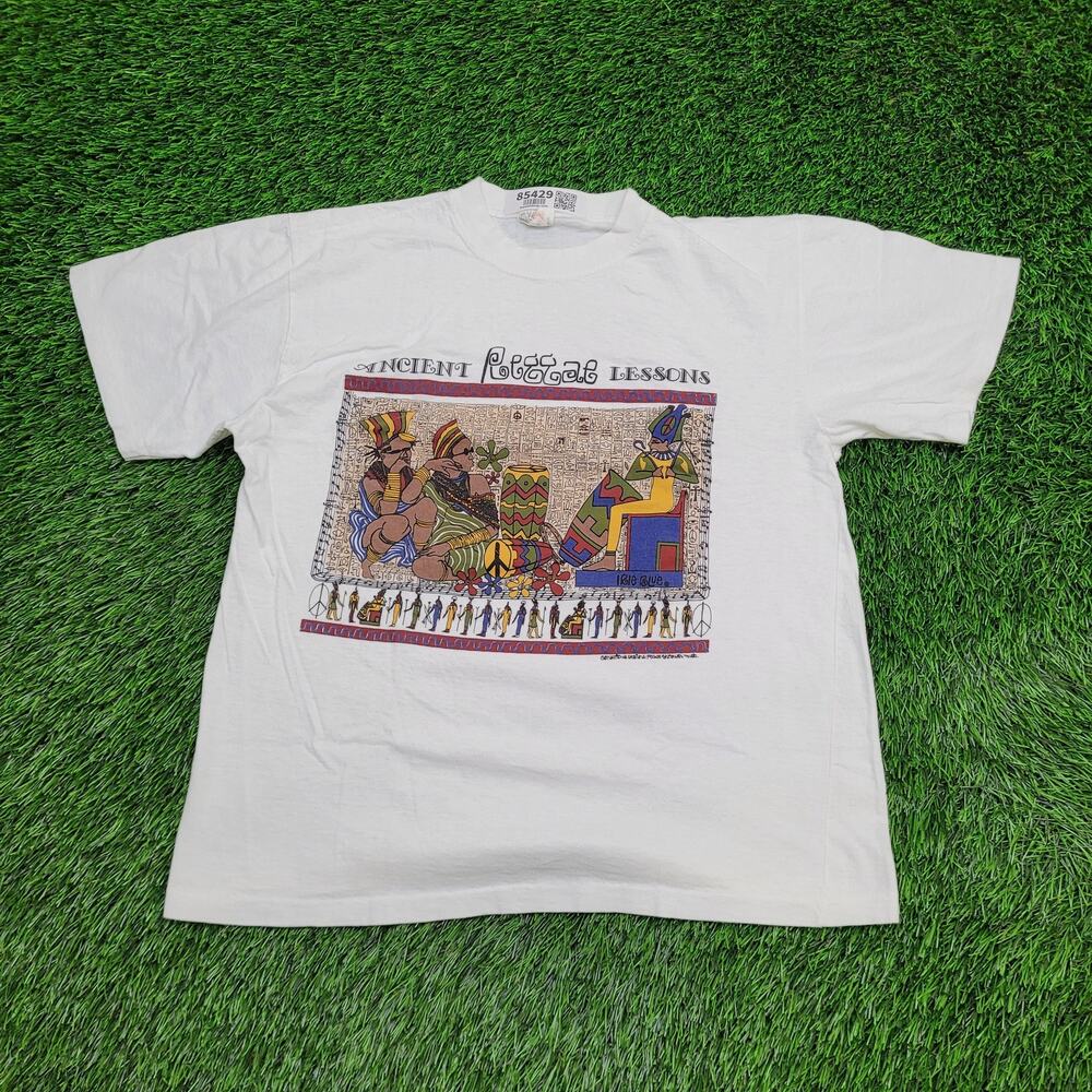 Vintage 90s Ancient Reggae Shirt Women Large 20x22 White